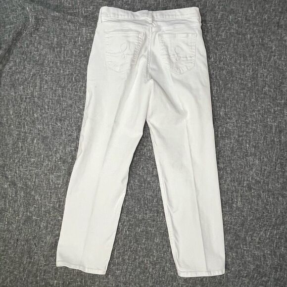 Lilly Pulitzer South Ocean High Rise Lemon Meringue Cropped Jeans Size 4 - Picture 6 of 7